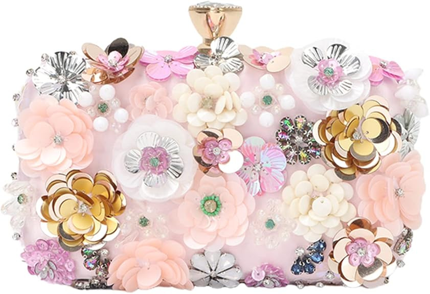 Lanpet Women Clutches Flower Evening Handbag Chain Strap Shoulder Bag | Amazon (US)