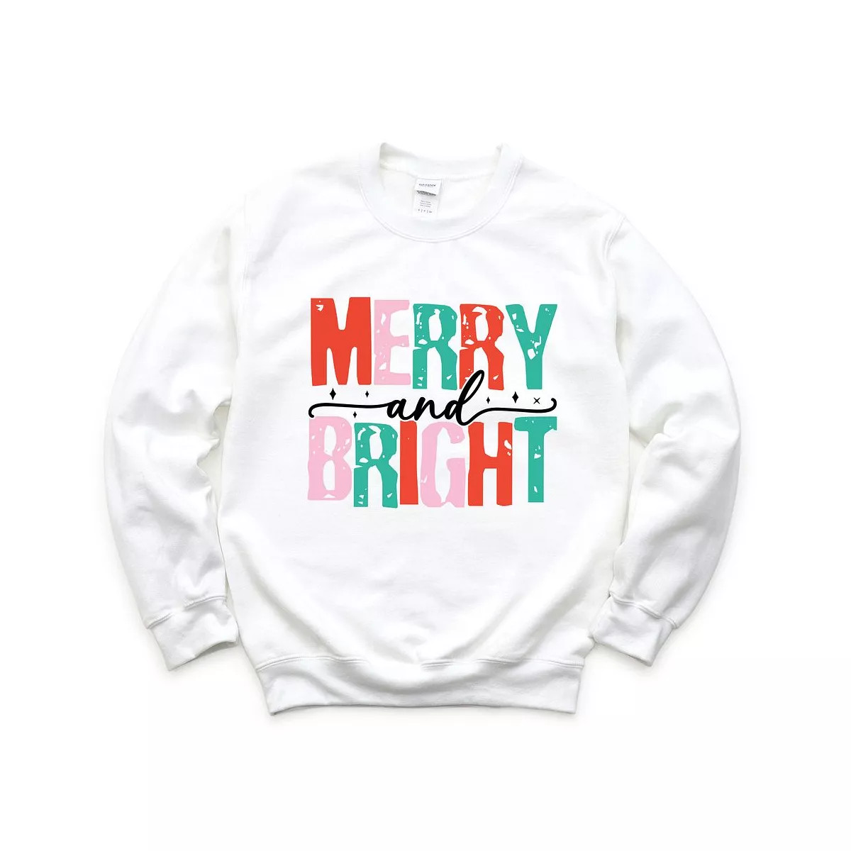 Simply Sage Market Women's Graphic Sweatshirt Merry and Bright Colorful - M - White | Target