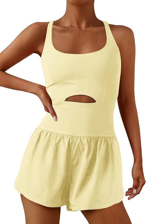 ReachMe Womens Running Onesie Workout Rompers Athletic Romper One Piece Outfits Exercise Jumpsuit... | Amazon (US)