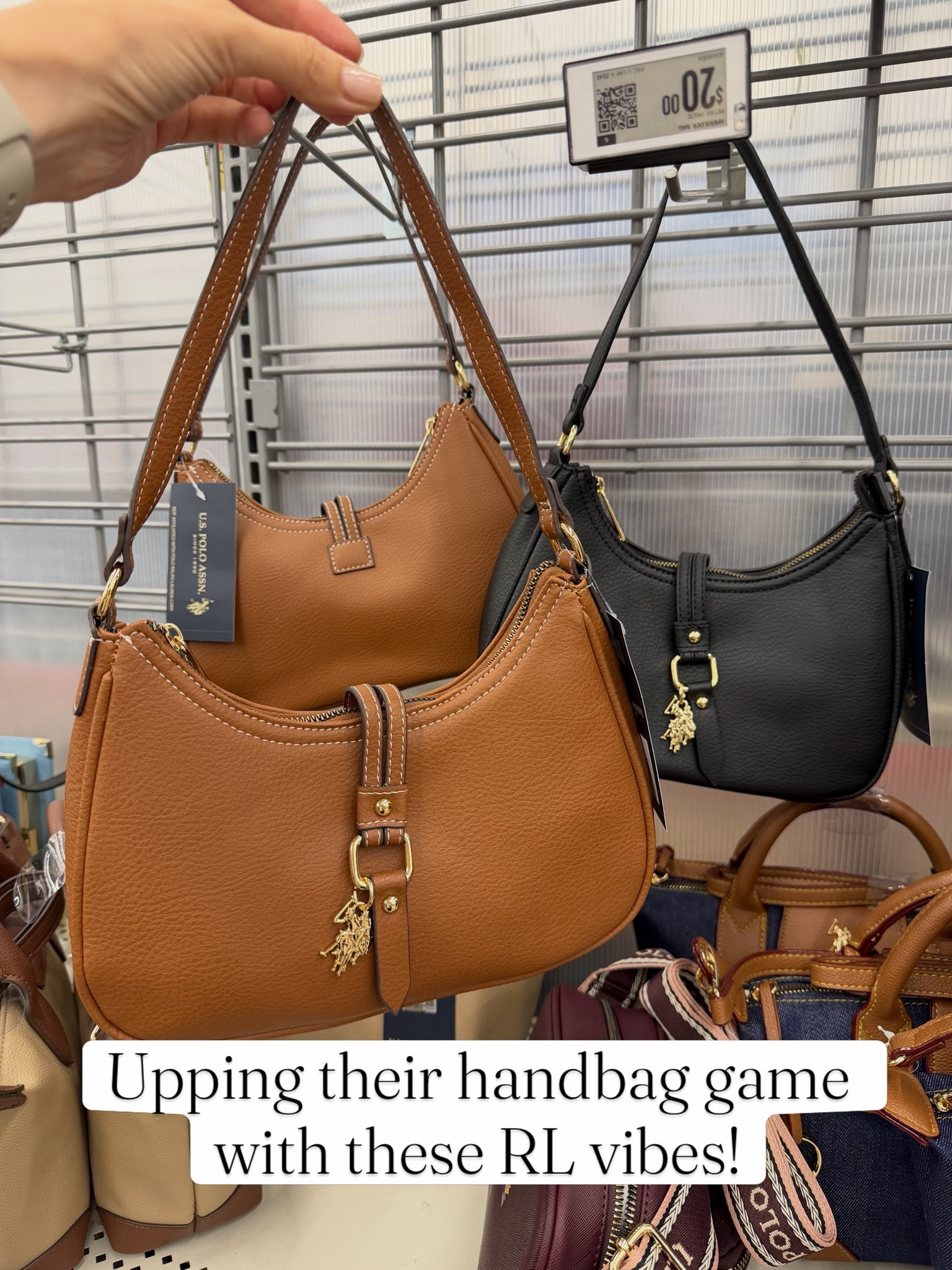 Walmart stepping up their handbag game, looks like Coach or Ralph Lauren. #walmartfinds