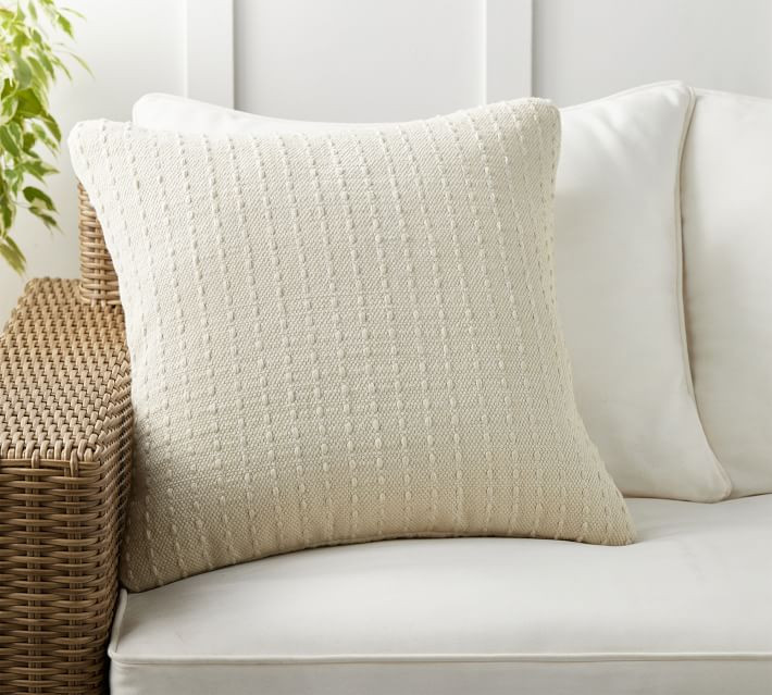 Winnet Textured Indoor/Outdoor Pillow | Pottery Barn | Pottery Barn (US)