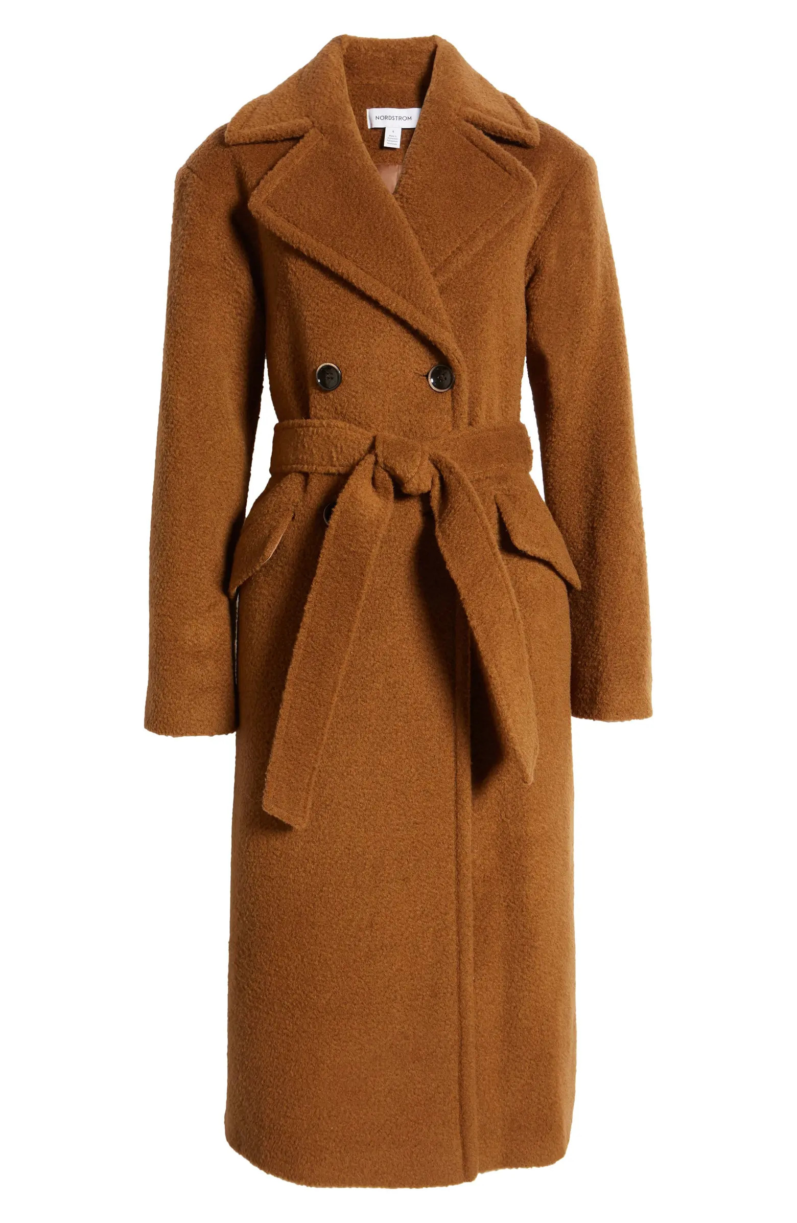Belted Wool Blend Wrap Coat | Nordstrom