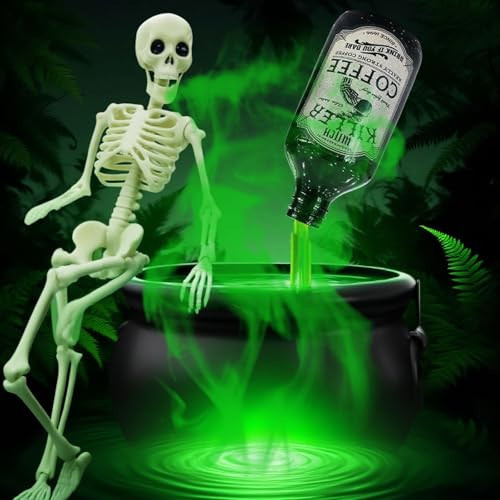 UXEWOIZ Halloween Decorations Indoor, Black Plastic witches cauldron, Cauldron Halloween Decor - DIY Floating Potion Set with Magic Floating Potion Bottles and Diffuser, Decoration for Spooky Vintage | Amazon (US)