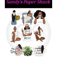 Glam Fashion Girl Planner Stickers, Fitness, Self Care, Corporate Divas, Reading Books | Etsy (US)