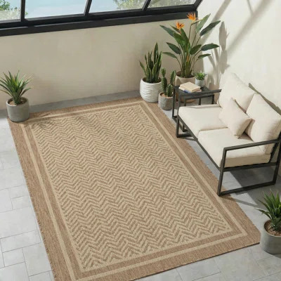 Geometric Herringbone Indoor/Outdoor Area Rug | Wayfair North America
