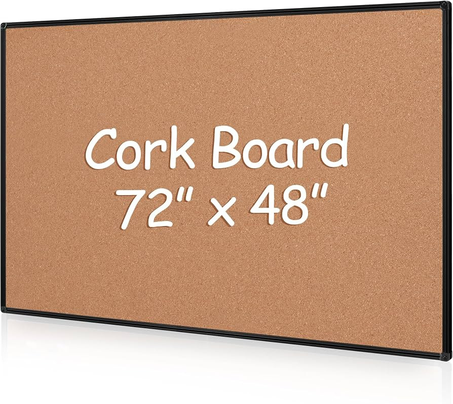 Extra Large Cork Bulletin Board 72" X 48", Black Aluminum Framed 6'x4' Corkboard for Wall, Wall M... | Amazon (US)
