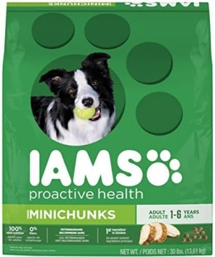 IAMS Proactive Health Adult Minichunks Premium Dry Dog Food, Adult Dog Food Dry Recipe, 30 lb. Ba... | Amazon (US)