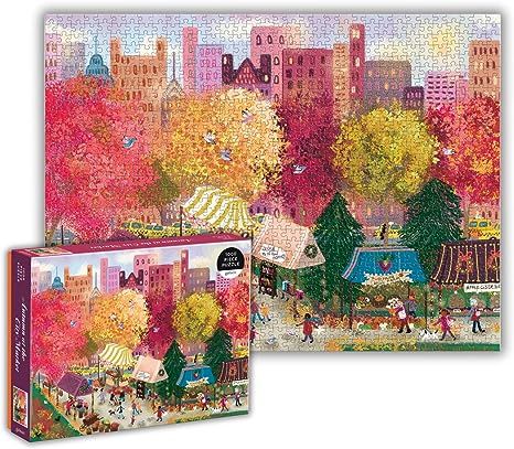 Galison Autumn at The City Market – 1000 Piece Puzzle Fun and Challenging Activity with Bright ... | Amazon (US)