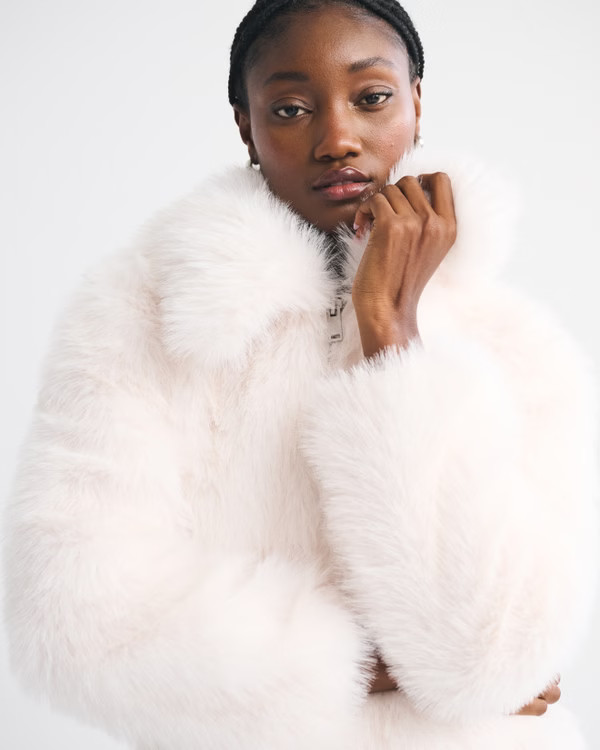 Women's Short Faux Fur Coat | Women's | Abercrombie.com | Abercrombie & Fitch (US)