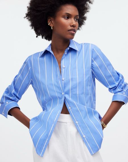 This is one short your closet needs now. Classic French blue Oxford stripe poplin button down is everything! Looks fab with any color denim or wide leg Harlow pants in both linen, tencil and now chambray denim!

Get an extra 20% off using the LTK in app code for sale price!

#MadeWellBlouse #MadewellTop #Madewell lButtonDown # madewellpoplintop

#LTKxMadewell #LTKSaleAlert #LTKStyleTip