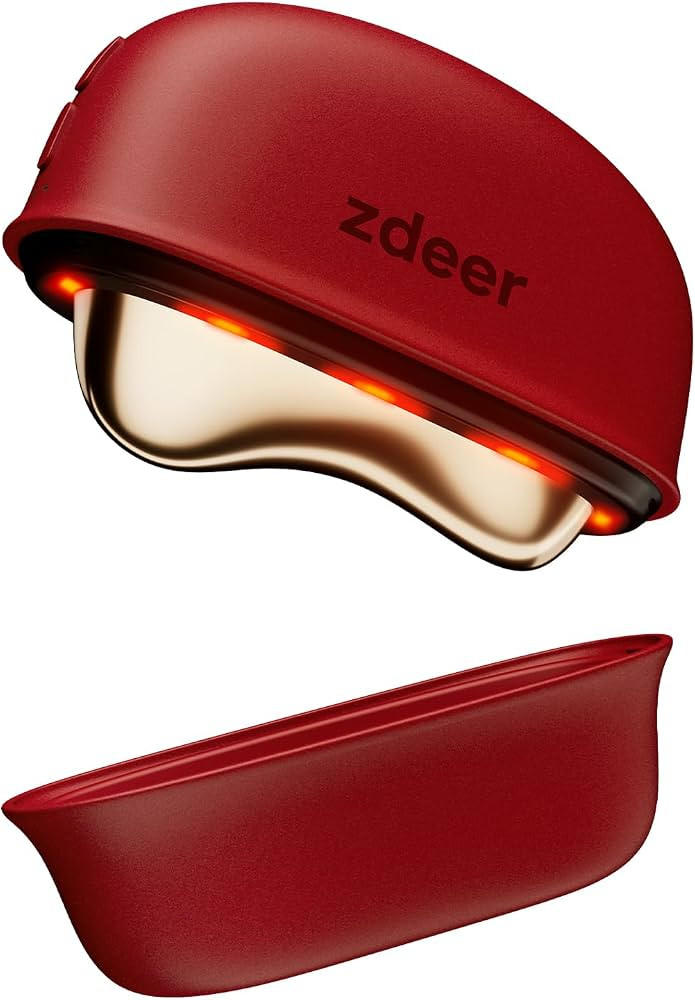 GS5 Electric Heated Gua Sha Tool, Red Light Face Massager, Red | Amazon (US)