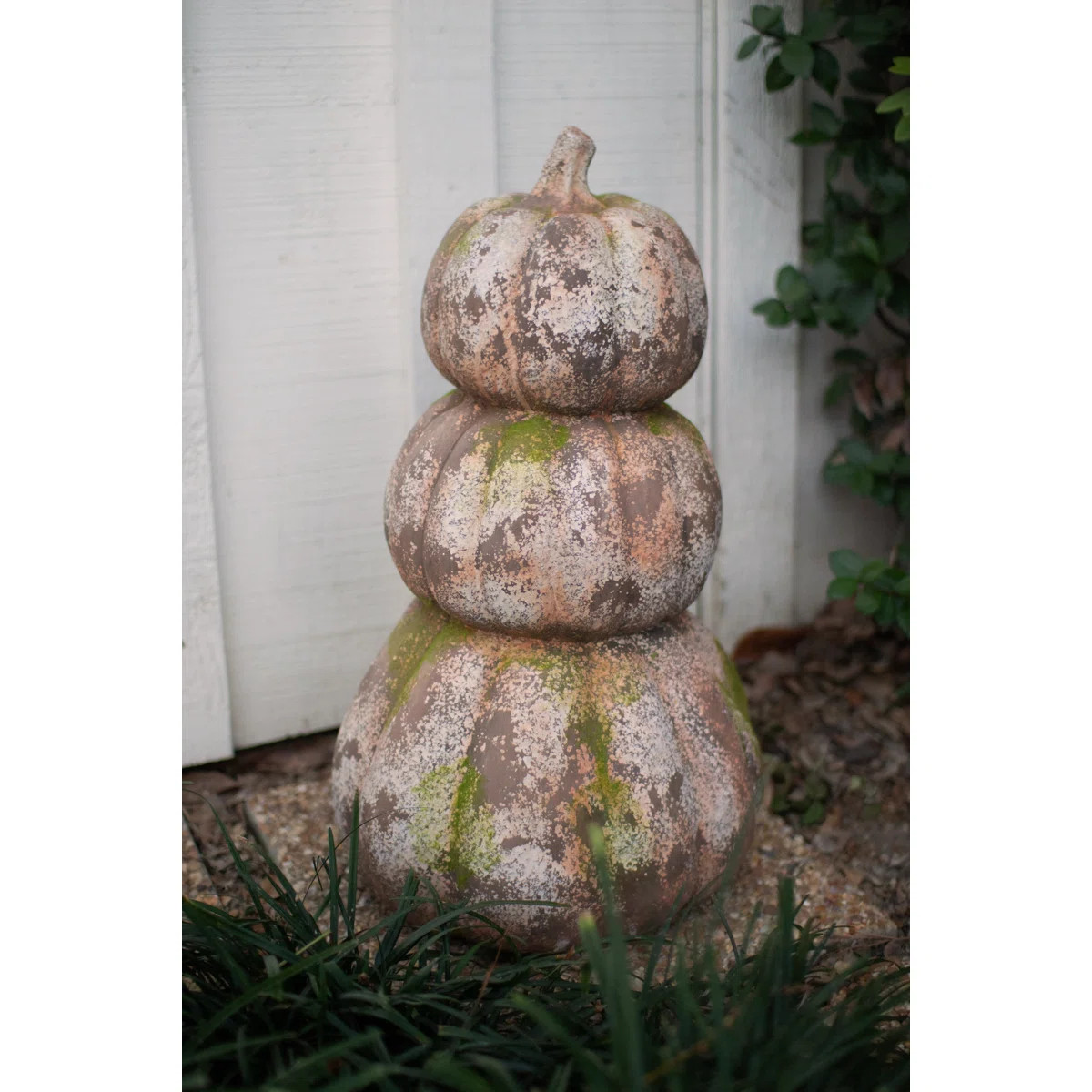 3 Piece Stacked Faux Concrete Pumpkin Set | Wayfair North America