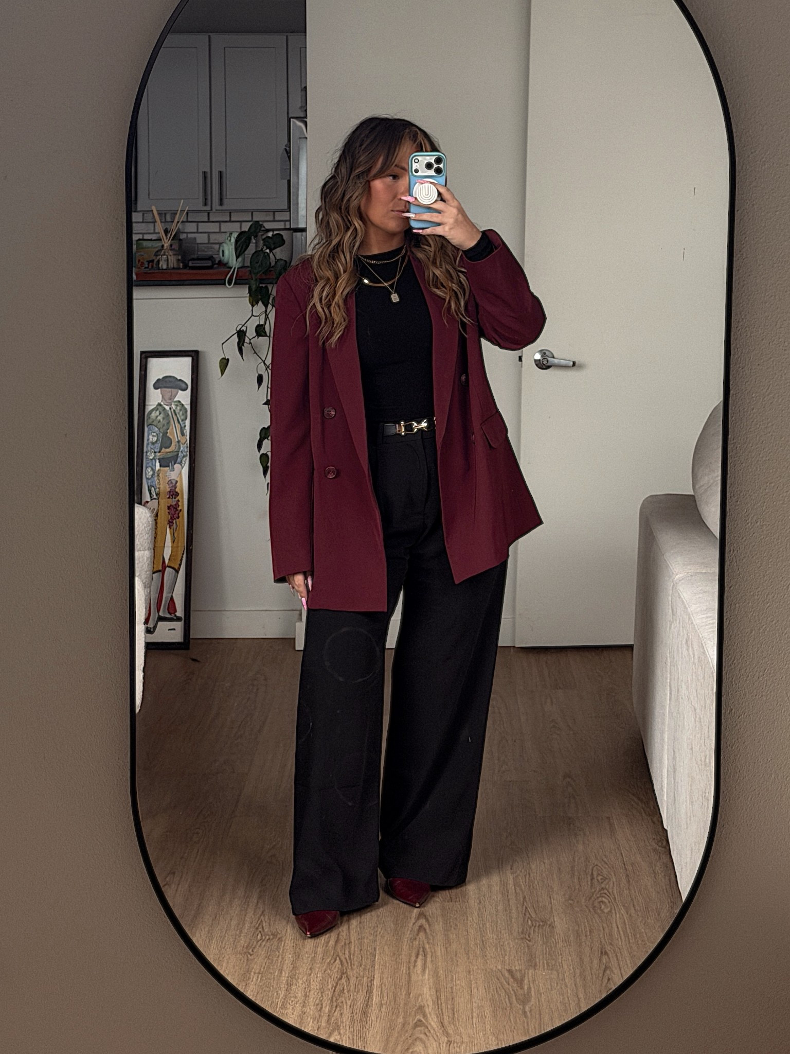 top and belt - amazon
blazer - h&m
pants - gap
heels - target

#LTKootd #LTKWorkwear #LTKgrwm