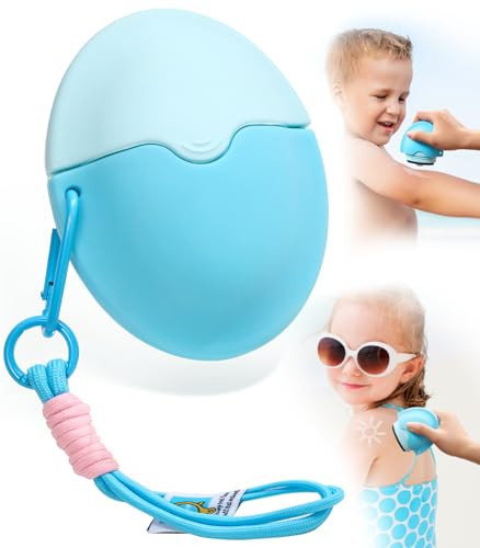 Sunscreen Applicator For Kids, Adults & Families - BPA Free & Refillable, Sunblock Buddy Brush Set with Protective Caps, Sun Lotion Applicator Sun Cream Brush (Blue) | Amazon (US)