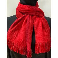 Handwoven Scarves in Glorious Red | Etsy (US)