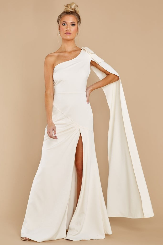 Elegance And Grace Ivory Maxi Dress | Red Dress 