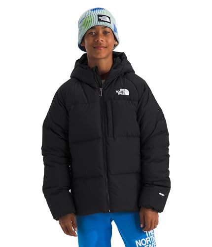 The North Face Boys' North Down Hooded Jacket | Water Repellent, 600 Fill Recycled Waterfowl Down, Insulated Hood, Secure Zip Pockets, TNF Black, X-Small | Amazon (US)