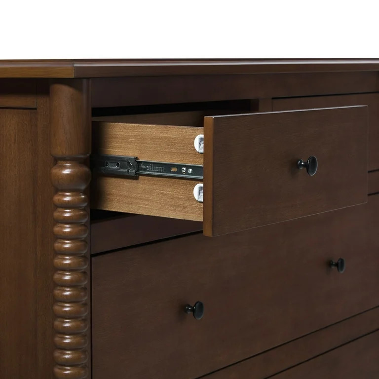 Vivienne Walker Edison Easy Assembly Solid Wood Spindle 5-Drawer Dresser - Dark Brown | Walmart (US)