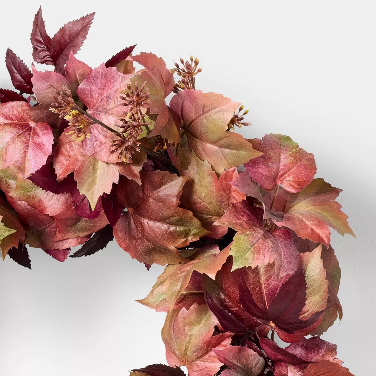 24" Mixed Leaf Artificial Fall Wreath Red - Threshold™ designed with Studio McGee | Target