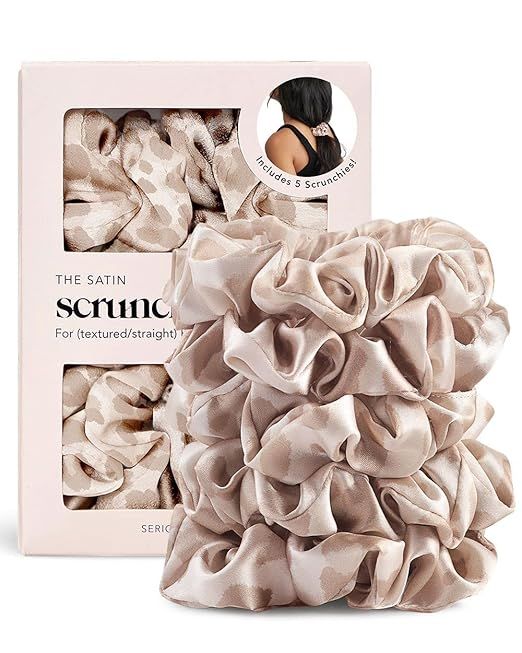 Kitsch Satin Hair Scrunchies for Women - Softer Than Silk Scrunchies for Hair | Satin Scrunchies ... | Amazon (US)