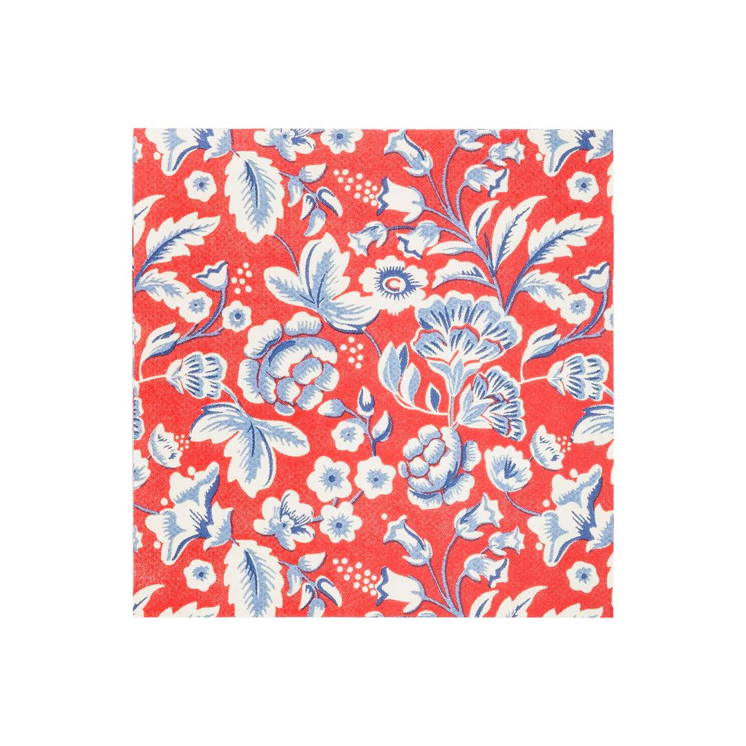 Hamptons Floral Paper Cocktail Napkin | My Mind's Eye