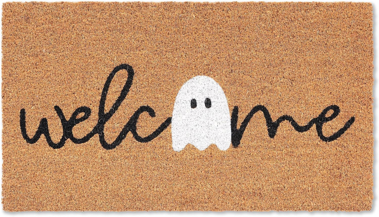 Halloween Ghost Welcome Coir Doormat 17"x30", Outdoor Front Door Mat with Cute Ghost Design, PVC Non Slip Backing, Fall Halloween Welcome Mat for Front Porch Entryway Decor | Amazon (US)