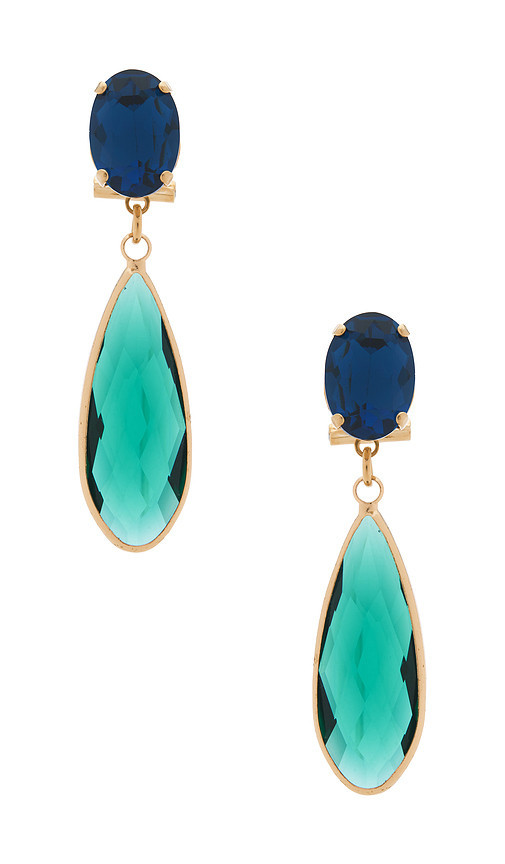 Anton Heunis Omega Clasp Colour Drop Earrings in Blue. | Revolve Clothing (Global)