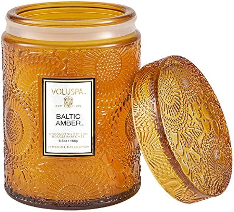 Voluspa Baltic Amber Candle | Small Glass Jar with Matching Glass Lid | 5.5 Oz | All Natural Wick... | Amazon (US)