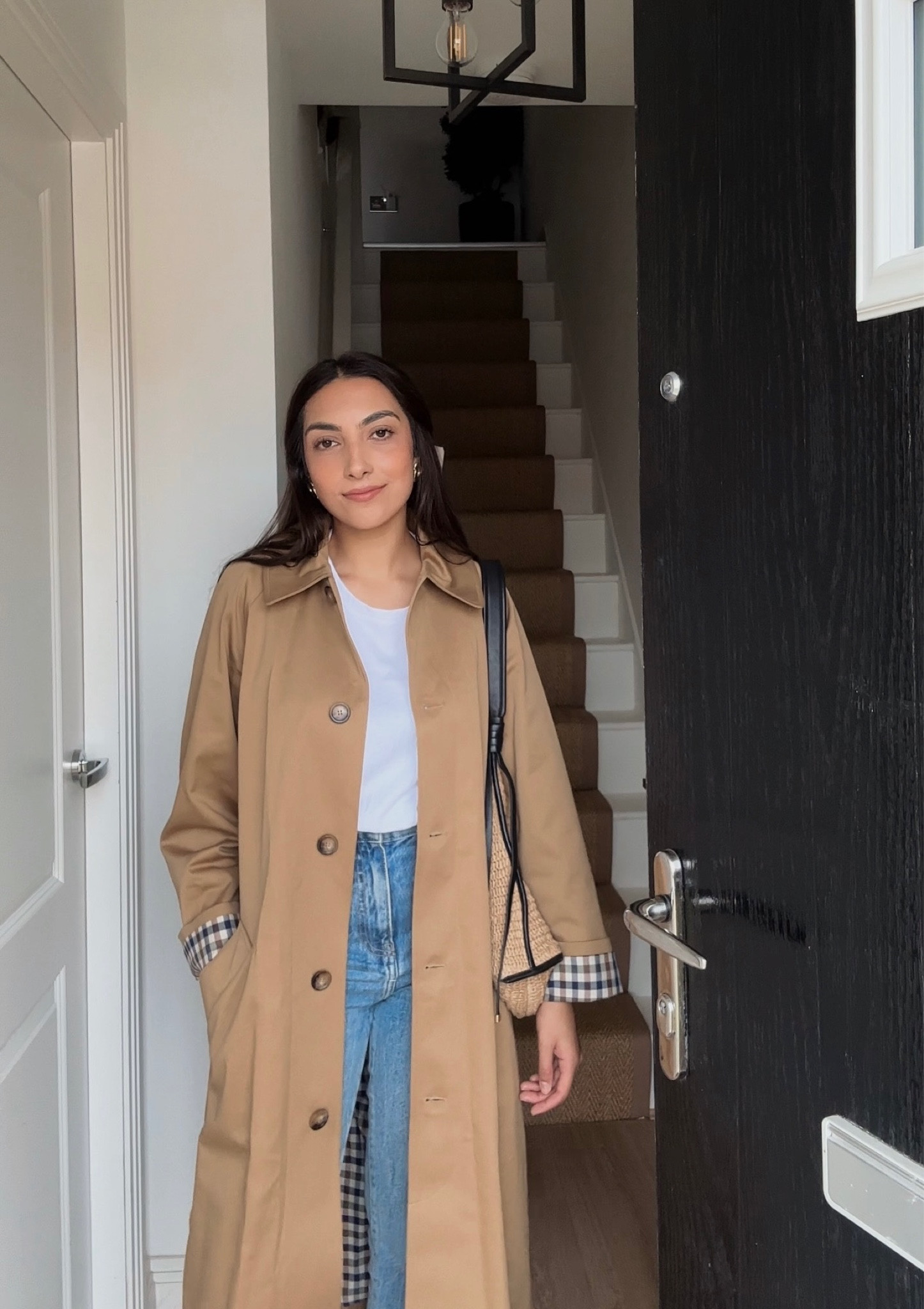 Sezane, clyde trench coat, straight trench, summer rain outfit, white sleeveless t, blue jeans, petite jeans, raffia bag, casual outfit, casual summer outfit, rainy summer outfit, & other stories, mango

#LTKeurope #LTKSeasonal #LTKstyletip