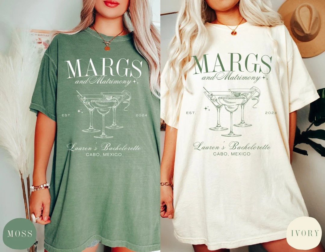 Margs and Matrimony Final Fiesta Bachelorette Party Shirt, Custom Mexico Bachelorette Tee, Person... | Etsy (US)