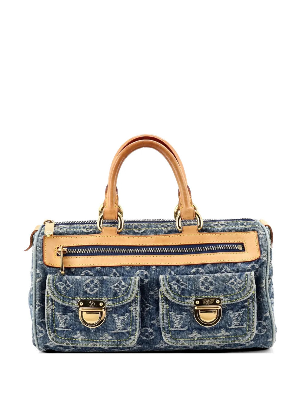 Louis Vuitton Pre-Owned Neo Speedy Bag Denim handbag - Blue | Farfetch Global