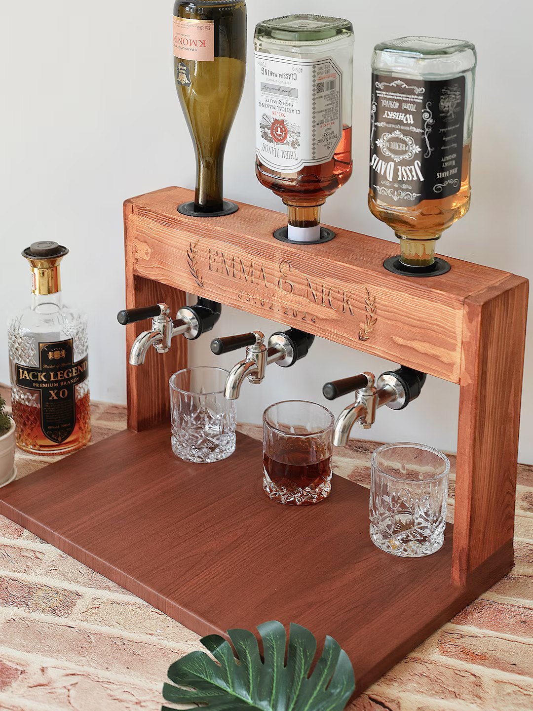 Personalized Wooden Whiskey Decanter, Liquor Dispenser,whiskey Dispenser, Engagement Gift, Newlyw... | Etsy (US)
