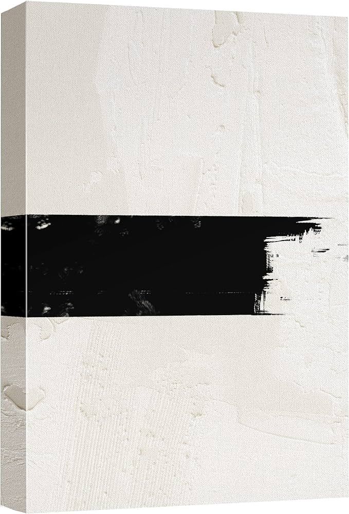 SIGNWIN Canvas Print Wall Art Geometric Black Stripe Tan Color Field Abstract Shapes Illustration... | Amazon (US)