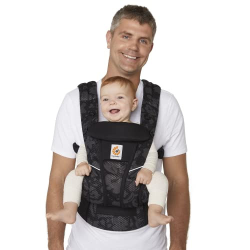 Ergobaby All Carry Positions Breathable Mesh Baby Carrier Newborn to Toddler with Enhanced Lumbar Support & Airflow (7-45 Lb), Omni Breeze, Onyx Blooms | Amazon (US)
