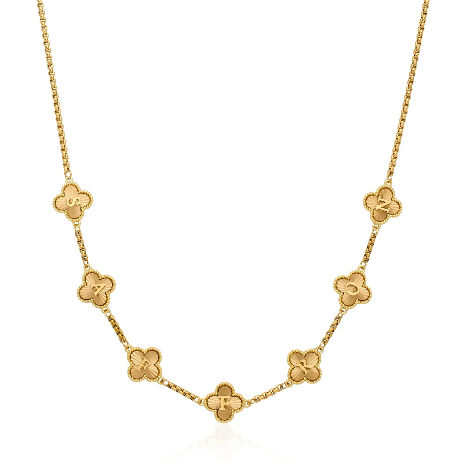 Clover Custom Name Necklace (Gold) | Abbott Lyon