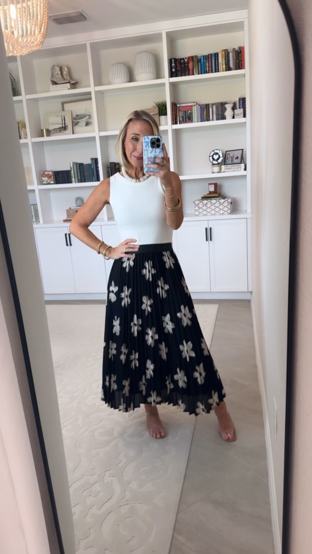 Chic Neutrals - classy pieces for summer and beyond. Chiffon A-Line Floral Pleated Skirt - size Small. 3 colors. Wool Blend Sweater Tank - size XS. 26 colors.

#LTKSeasonal #LTKOver40 #LTKWorkwear