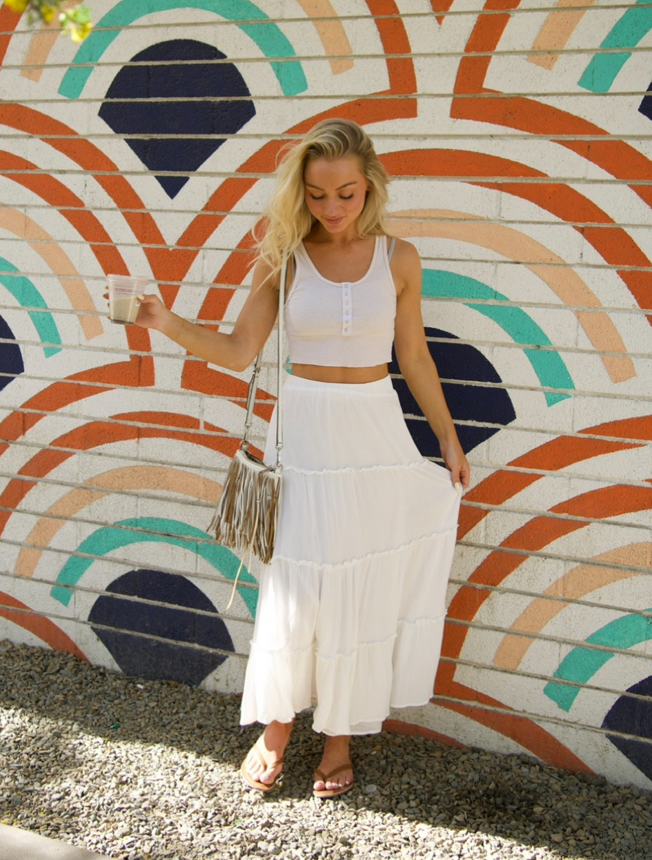 wearing size 2 skirt
tank is old - linked similar could cut to crop 