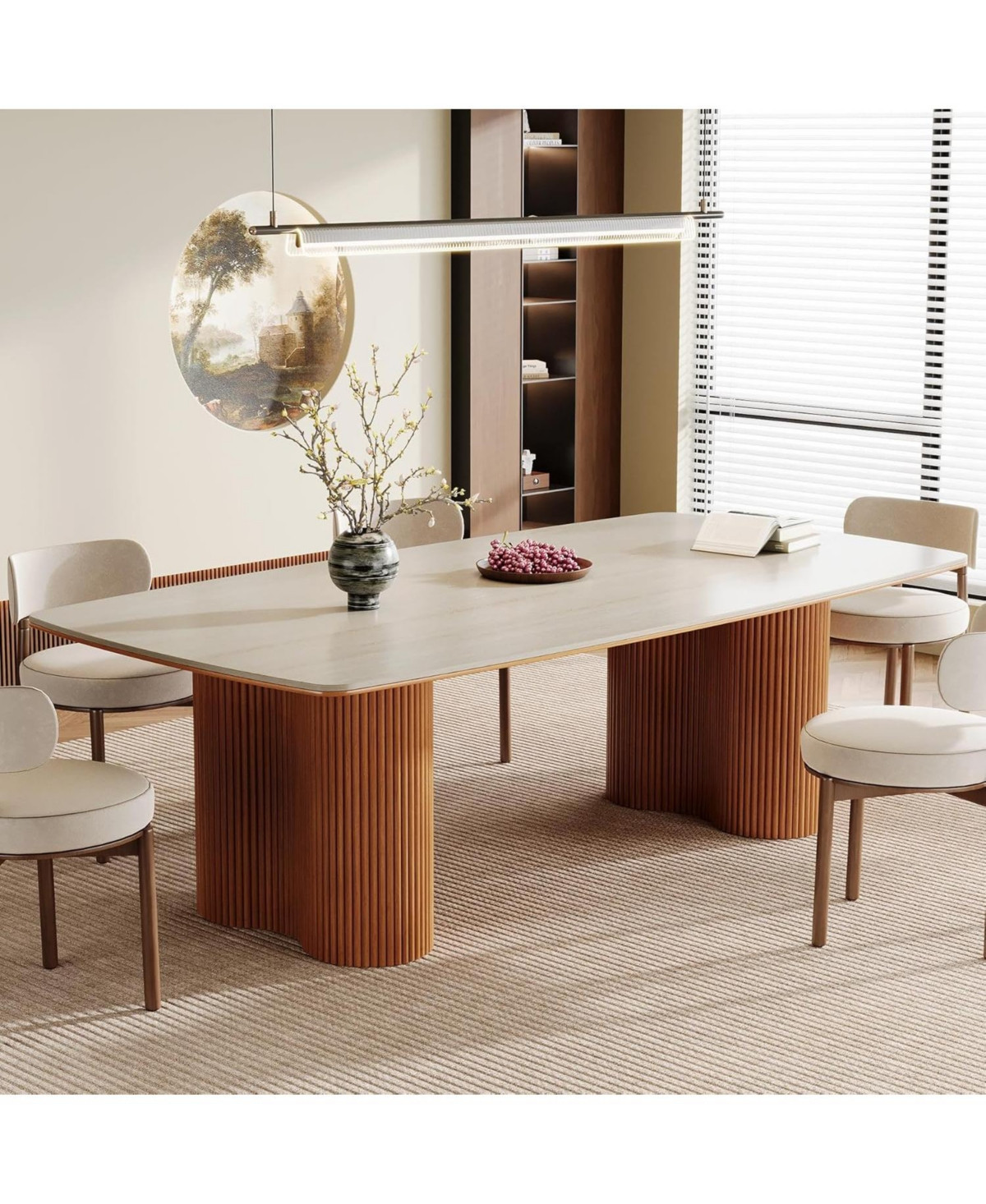 Tribesigns 78.7" Sintered Stone Dining Table for 8-10,Luxury Rectangular Kitchen Table with Solid Wood Legs, Mid-Century Dining Room Table Dinner Tabl | Macy's