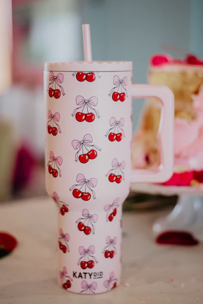 Cherry Bow Stainless Steel Tumbler | Katydid.com