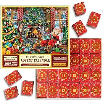 Ouriky Advent Calendar 2022 Christmas Puzzles, Holiday Jigsaw Puzzles for Adults and Kids - Chris... | Amazon (US)