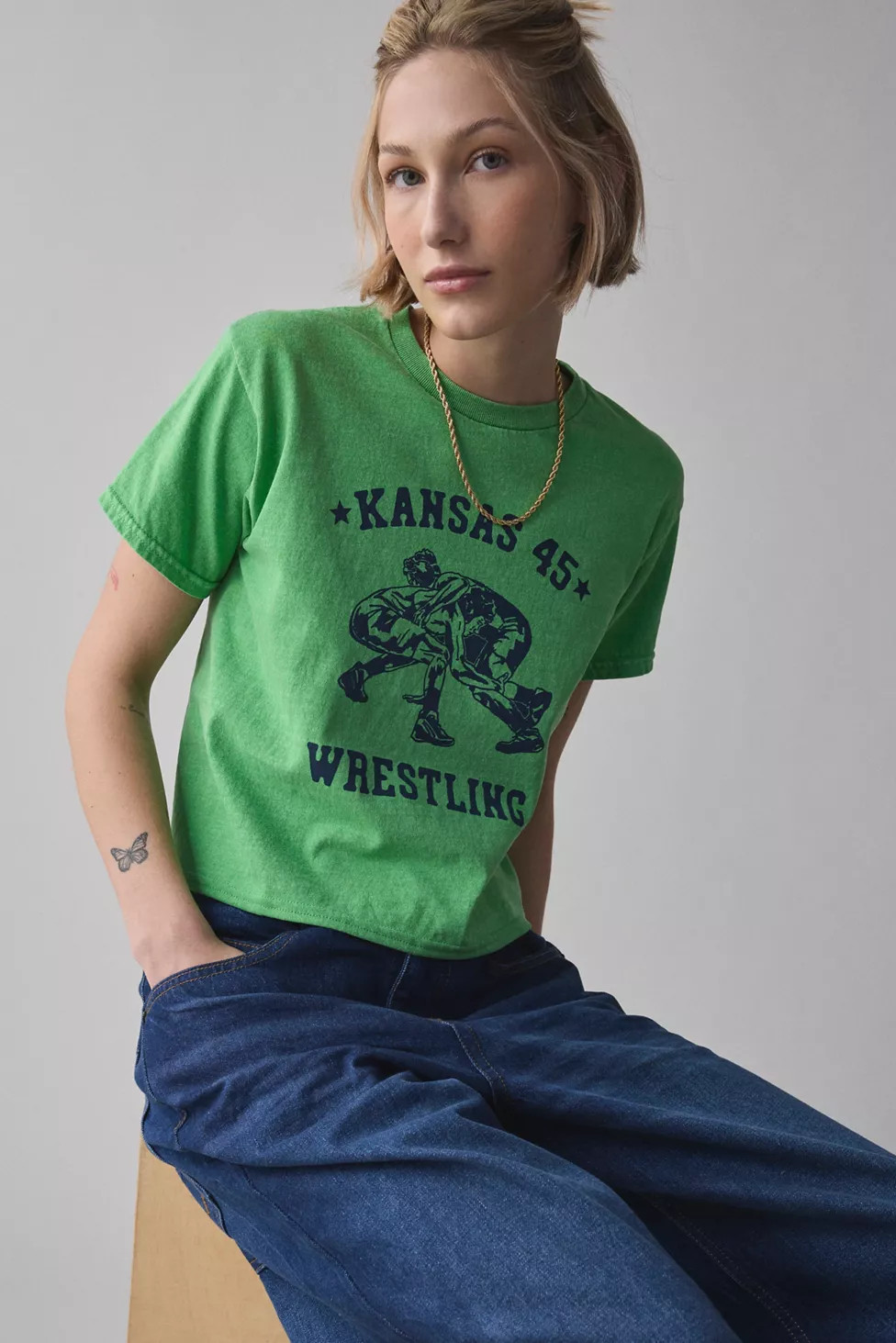 Kansas Wrestling Graphic Slim Tee | Urban Outfitters (US and RoW)