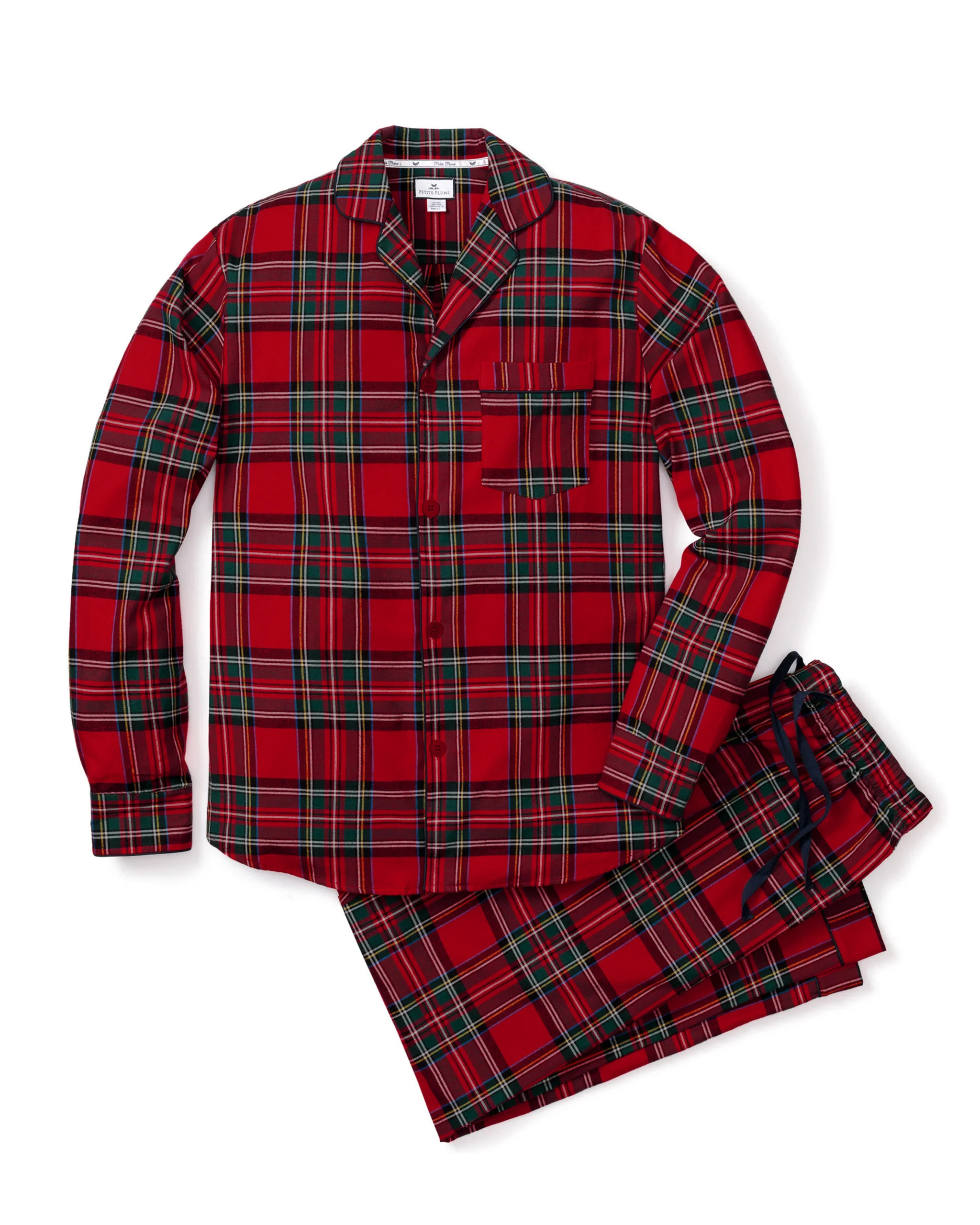 Men's Brushed Twill Pajama Set in Imperial Tartan | Petite Plume
