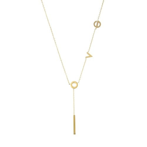LUREME Women's Stainless Steel Love Y Shaped Necklace Circle Lariat Necklace (nl005577) | Amazon (US)