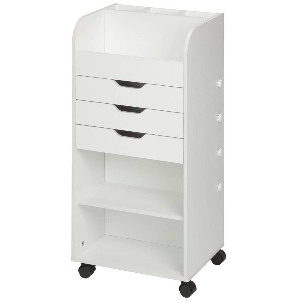 Honey-Can-Do Craft Storage Cart with 3 Drawers, White | The Home Depot