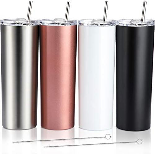 4 Pack Classic Tumbler Stainless Steel Double-Insulated Water Tumbler Cup with Lid and Straw Vacu... | Amazon (US)