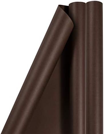 JAM PAPER Gift Wrap - Matte Wrapping Paper - 50 Sq Ft Total - Matte Chocolate Brown - 2 Rolls/Pac... | Amazon (US)