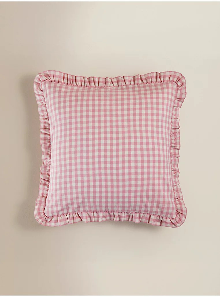 Gingham Frill Cushion | George