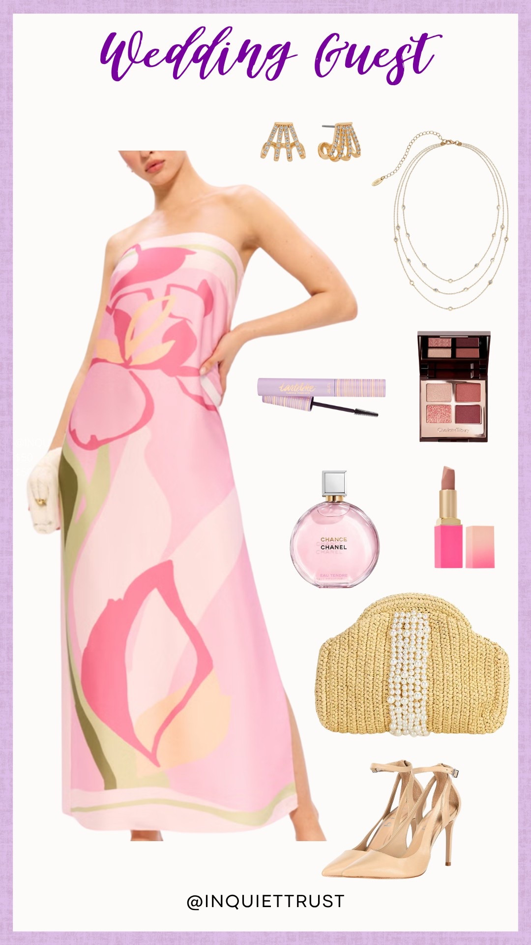 Rock this gorgeous pink printed tube midi dress to a wedding, paired with neutral heels, a woven clutch, and a touch of classic elegance. Spritz some Coco Chanel perfume all over you, that's a perfect finishing touch!
#formalwear #partydress #casualchic #elegantlook

#LTKU #LTKStyleTip #LTKSeasonal