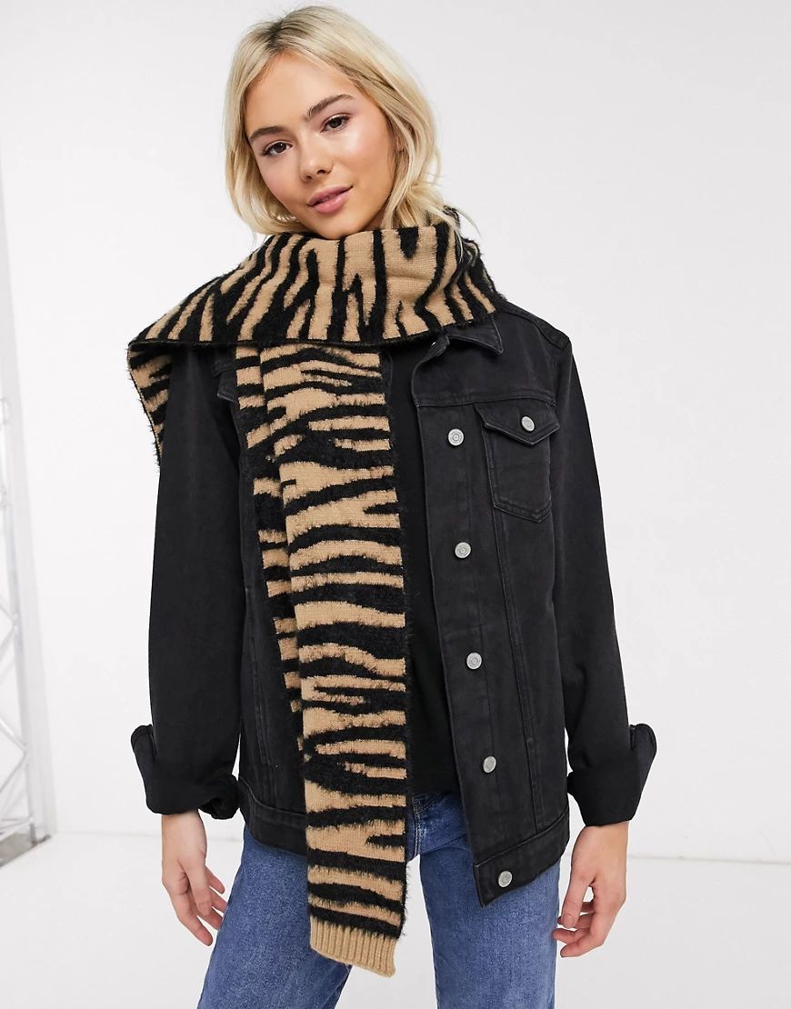 Oasis teddy scarf in tiger print-Multi | ASOS (Global)