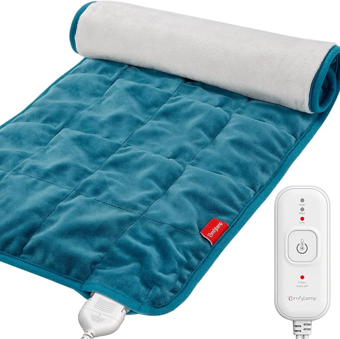 Comfytemp Weighted Heating Pad for Back & Period, FSA Eligible Electric Heat Pad, Birthday Gifts ... | Amazon (US)